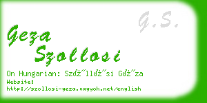 geza szollosi business card